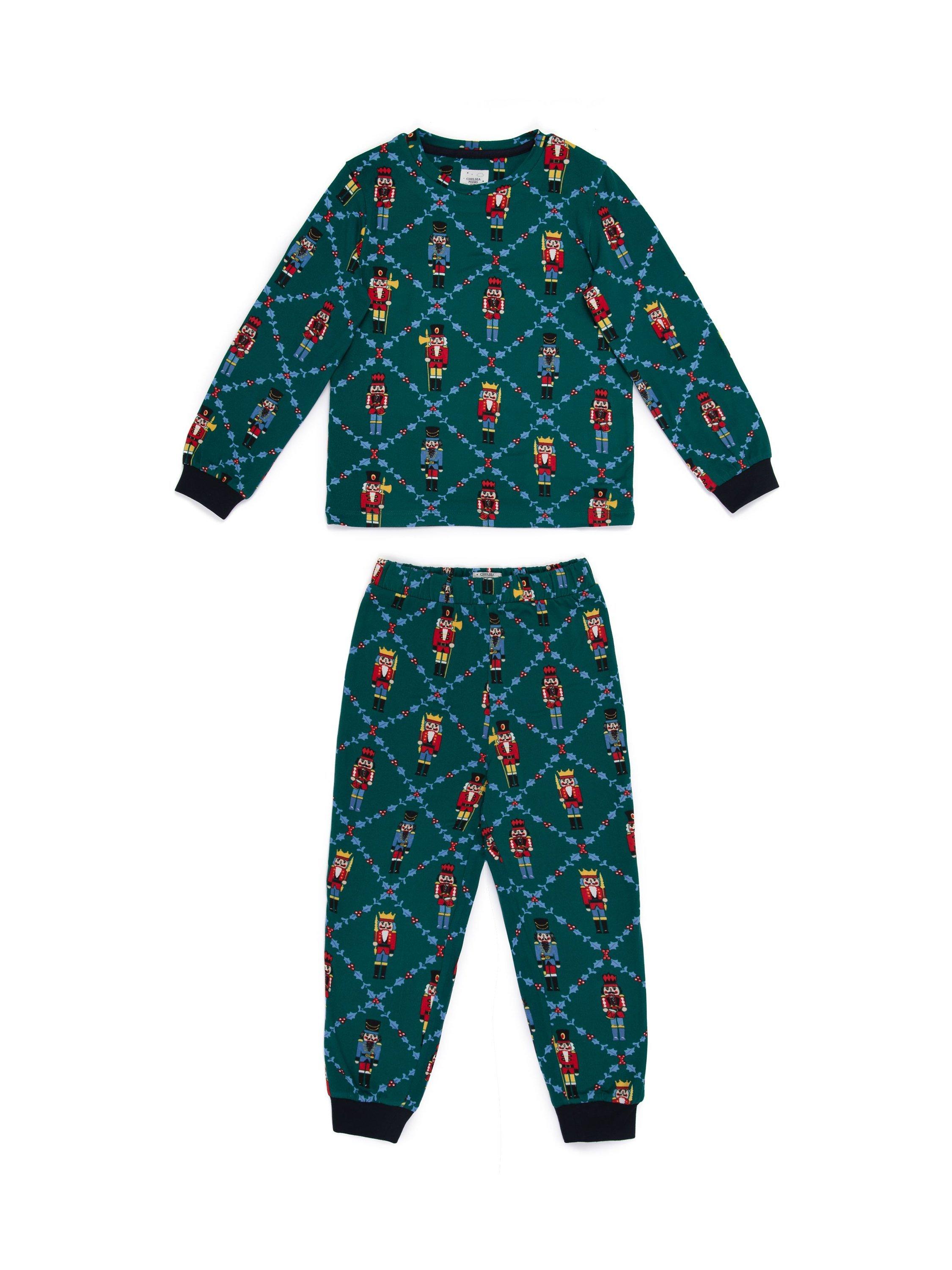 Chelsea Peers Kids Nutcracker Print Long Pyjamas Set Teal
