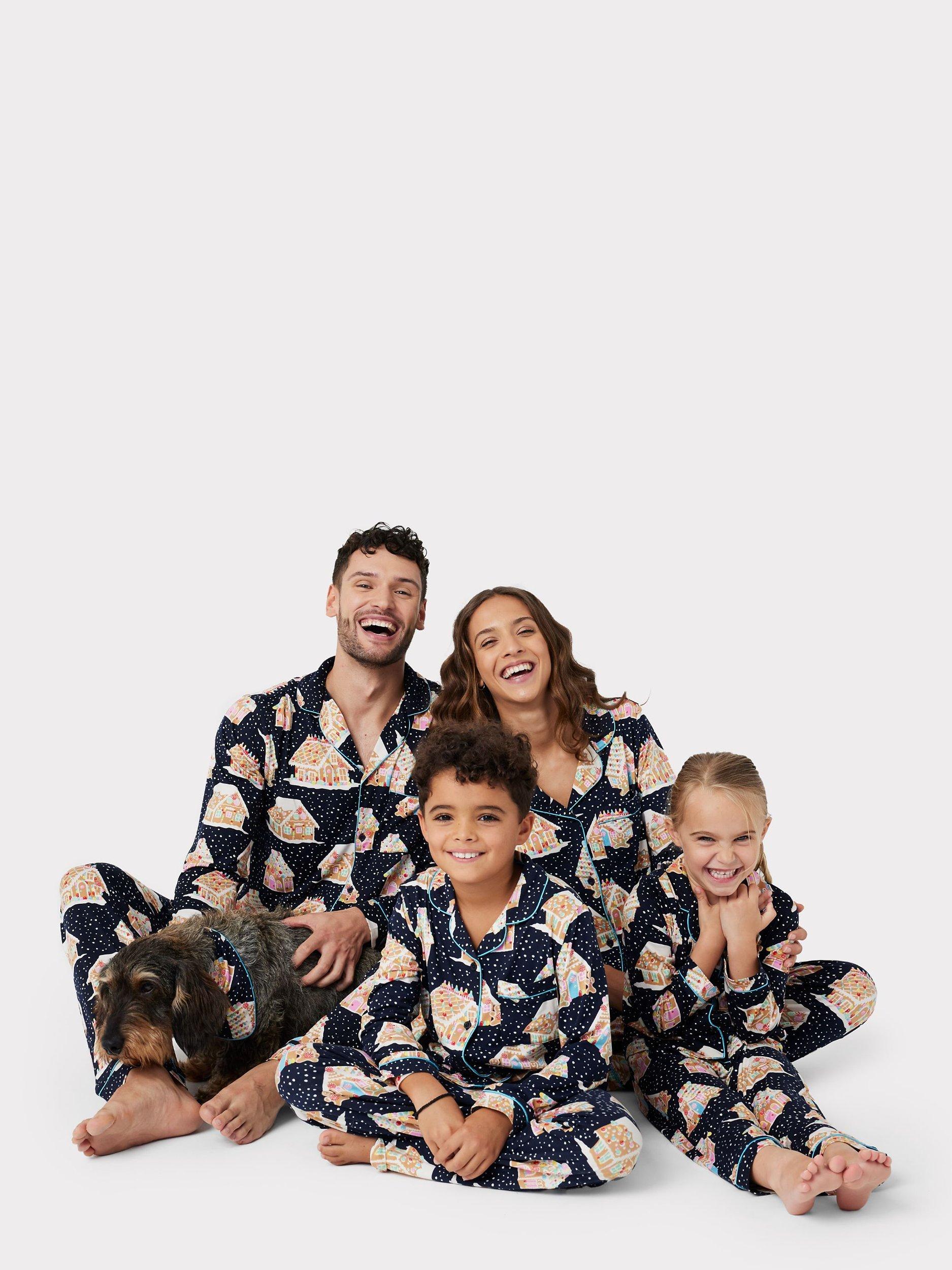 Chelsea Peers Gingerbread Print Pyjama Set Navy Multi