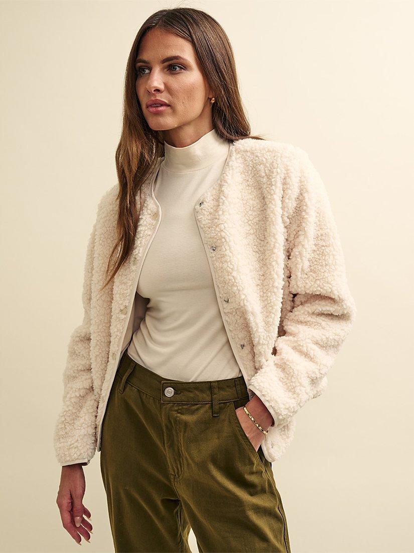 Nobody's Child Clove Borg Fleece Jacket, Cream