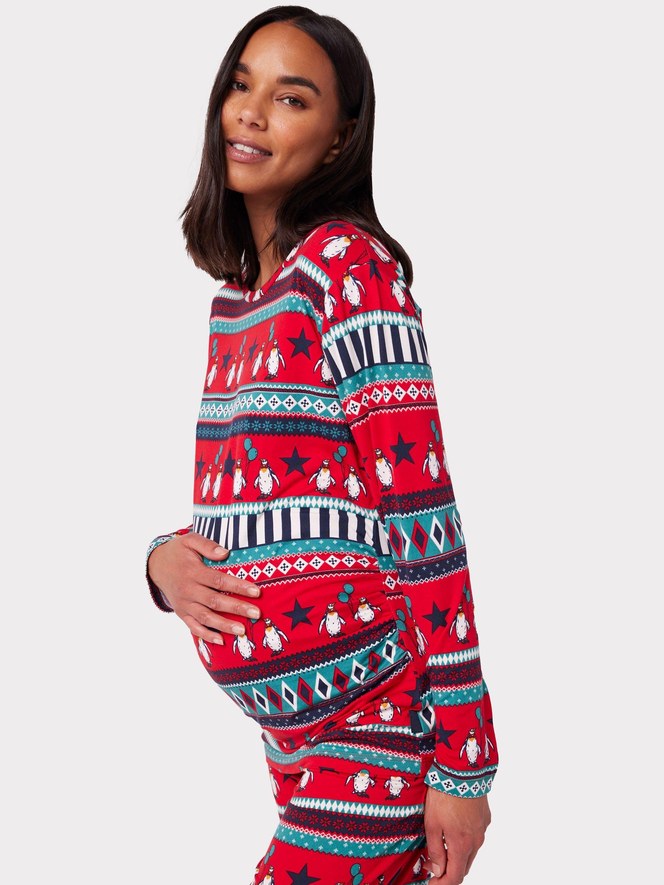 Chelsea Peers Maternity Penguin Print Pyjama Set, Multi