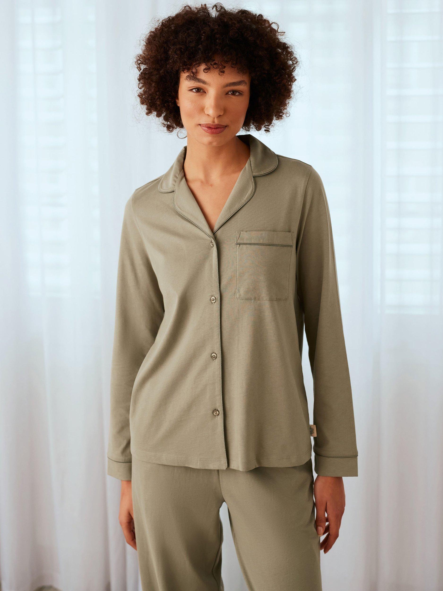 Product image 2 of 5, which shows Chelsea Peers Organic Cotton Pyjama Set, Green, 6
