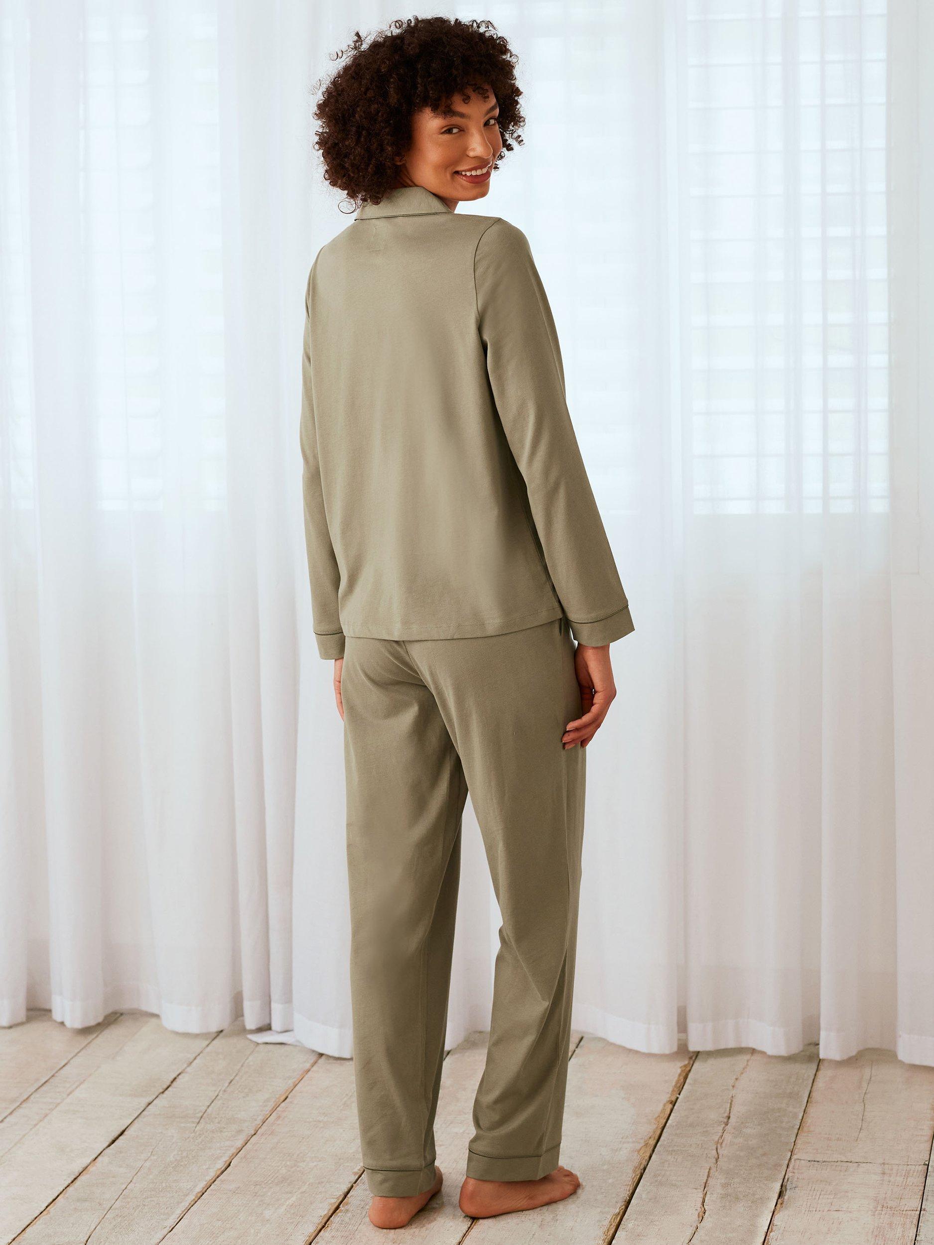 Product image 4 of 5, which shows Chelsea Peers Organic Cotton Pyjama Set, Green, 6