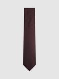 Reiss Ceremony Textured Silk Blend Tie, Burgundy