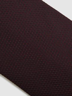 Reiss Ceremony Textured Silk Blend Tie - view 2, Burgundy