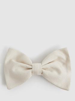 Reiss Boyle Silk Ready Tied Bow Tie, Ivory