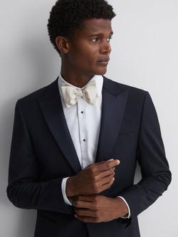 Reiss Boyle Silk Ready Tied Bow Tie - view 2, Ivory