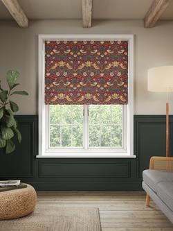 Morris & Co. Strawberry Thief Daylight Roman Blind, Red