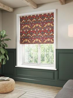 Morris & Co. Strawberry Thief Daylight Roman Blind - view 2, Red