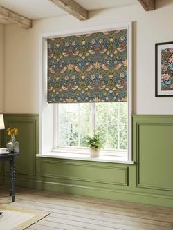 Morris & Co. Strawberry Thief Daylight Roman Blind - view 2, Indigo
