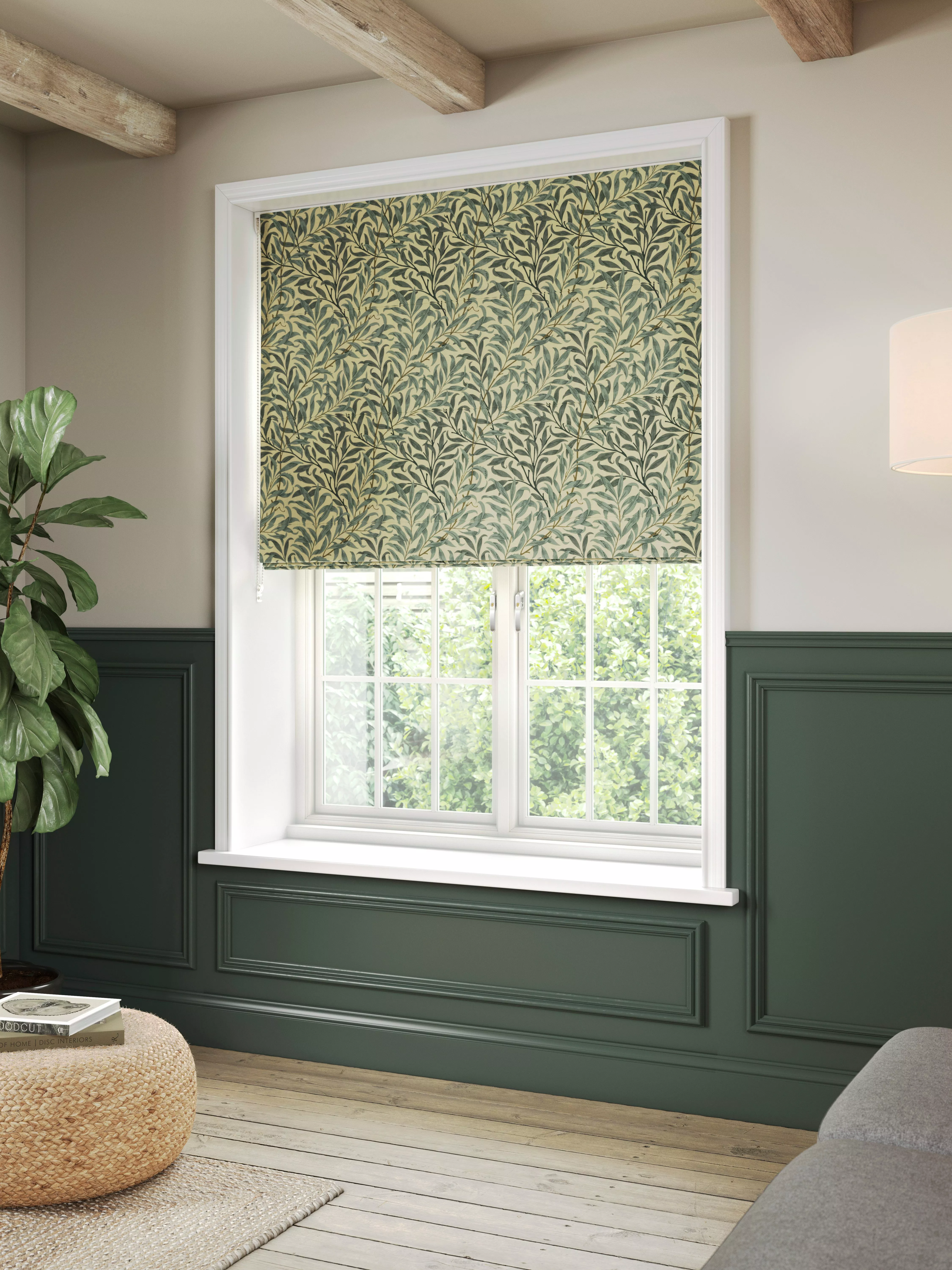 Grey roman blinds in a bathroom setting 