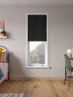 John Lewis Temporary Cordless Blackout Pleated Blind, Black