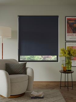 John Lewis Plain Recycled Blackout Roller Blind, Navy