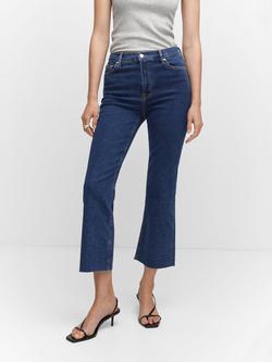 Mango Sienne Cropped Flared Jeans, Open Blue, Open Blue
