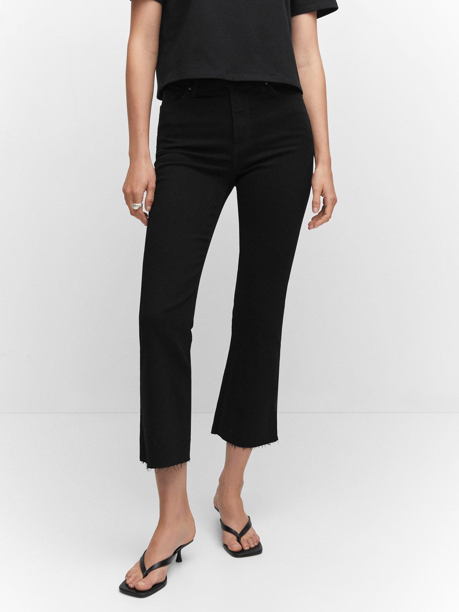 Product image 1 of 8, which shows Mango Sienne Cropped Flared Jeans, Open Grey, 24