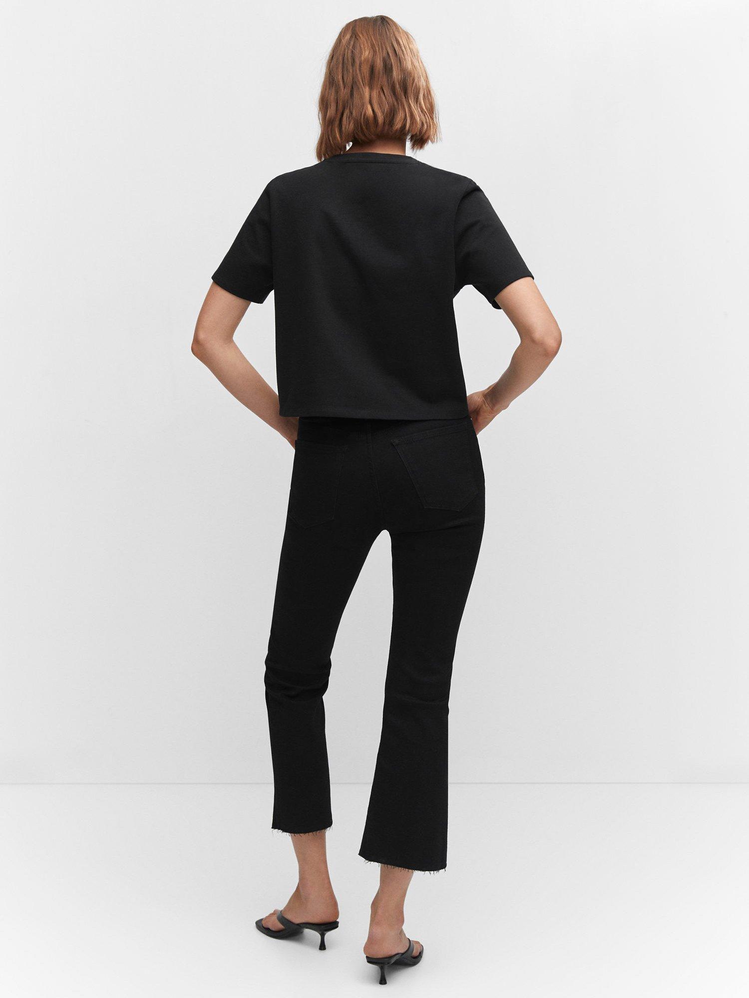 Product image 4 of 8, which shows Mango Sienne Cropped Flared Jeans, Open Grey, 24