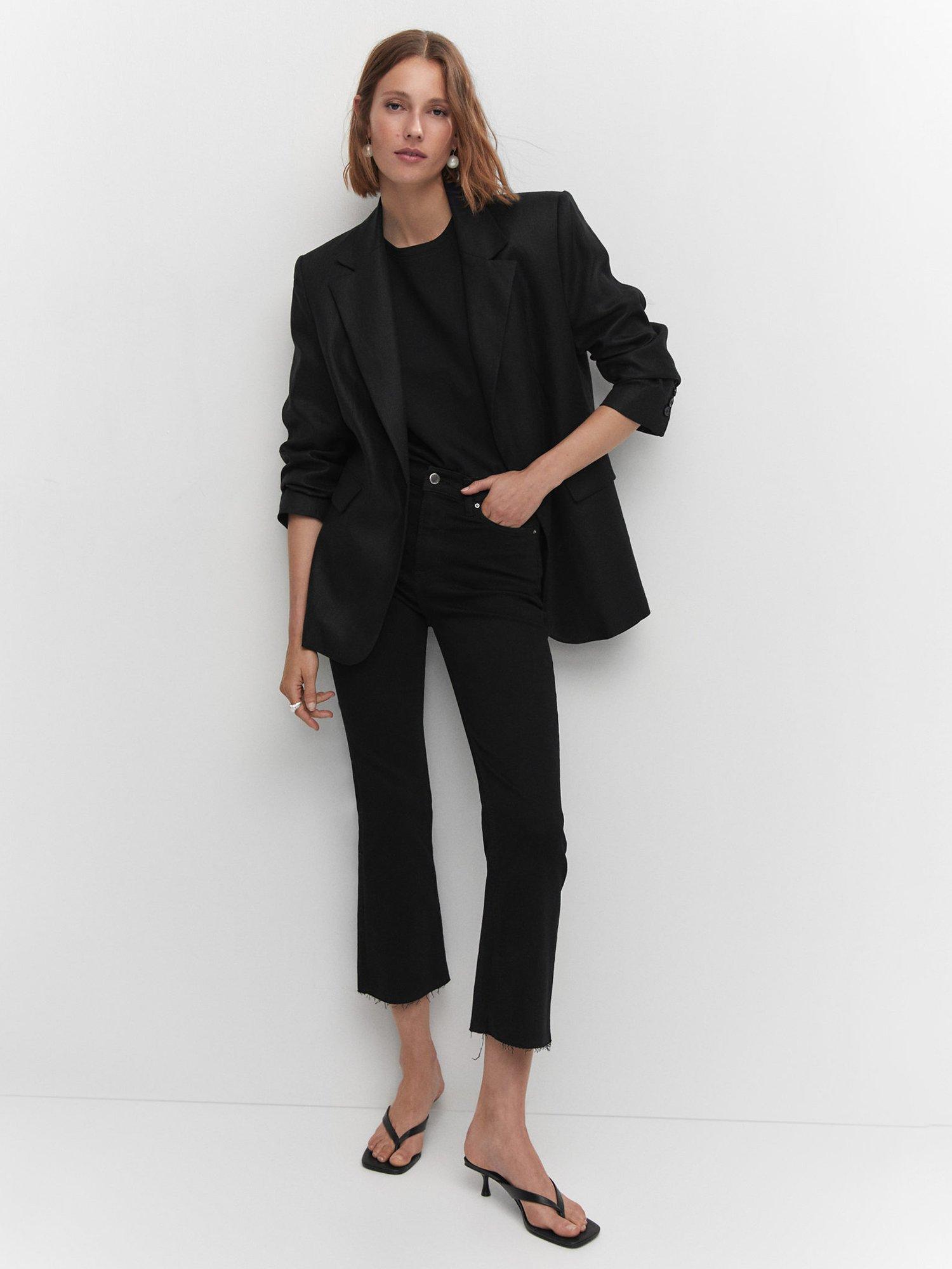 Product image 6 of 8, which shows Mango Sienne Cropped Flared Jeans, Open Grey, 24