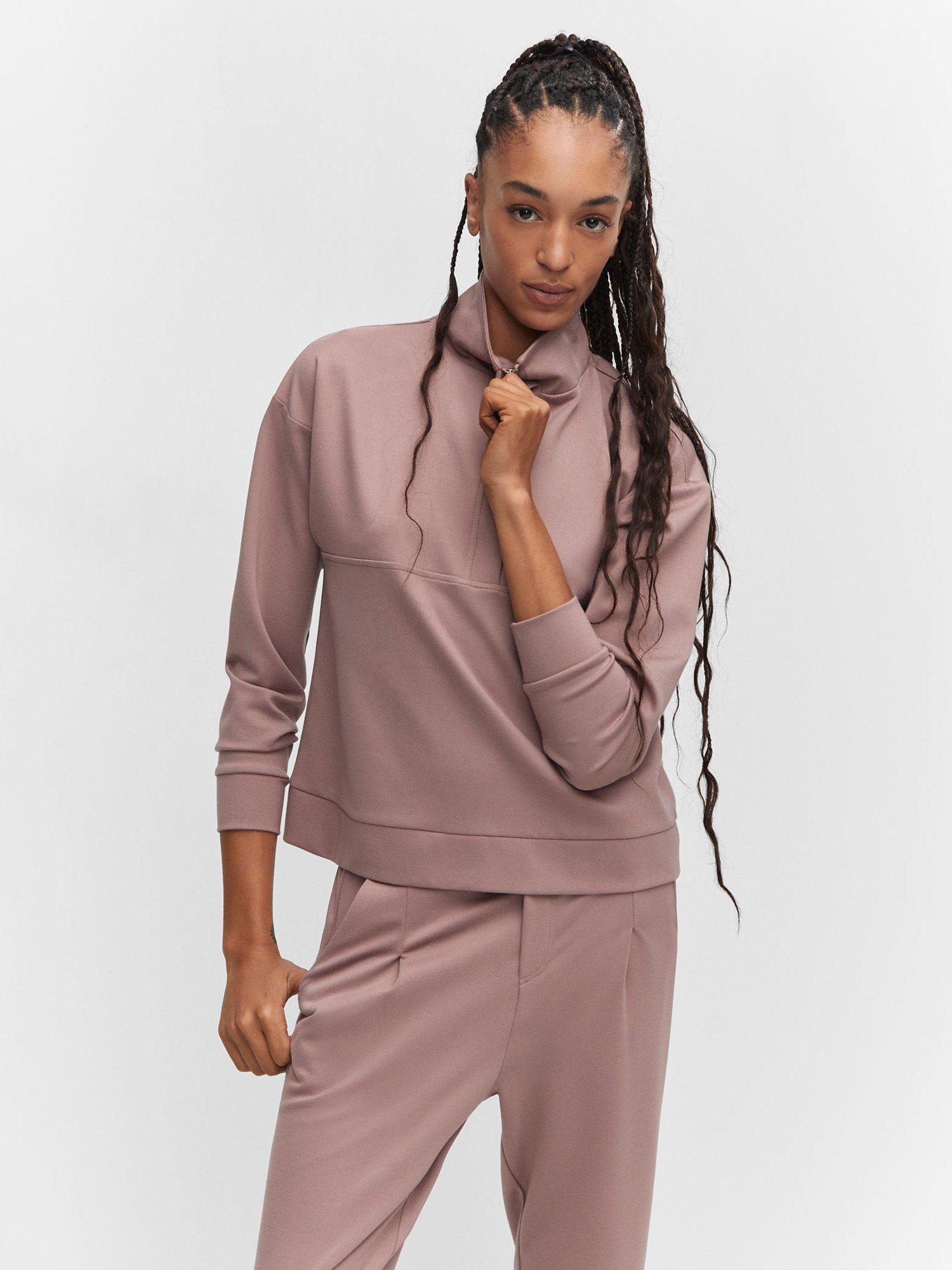 Mango Zip Neck Sweatshirt, Purple