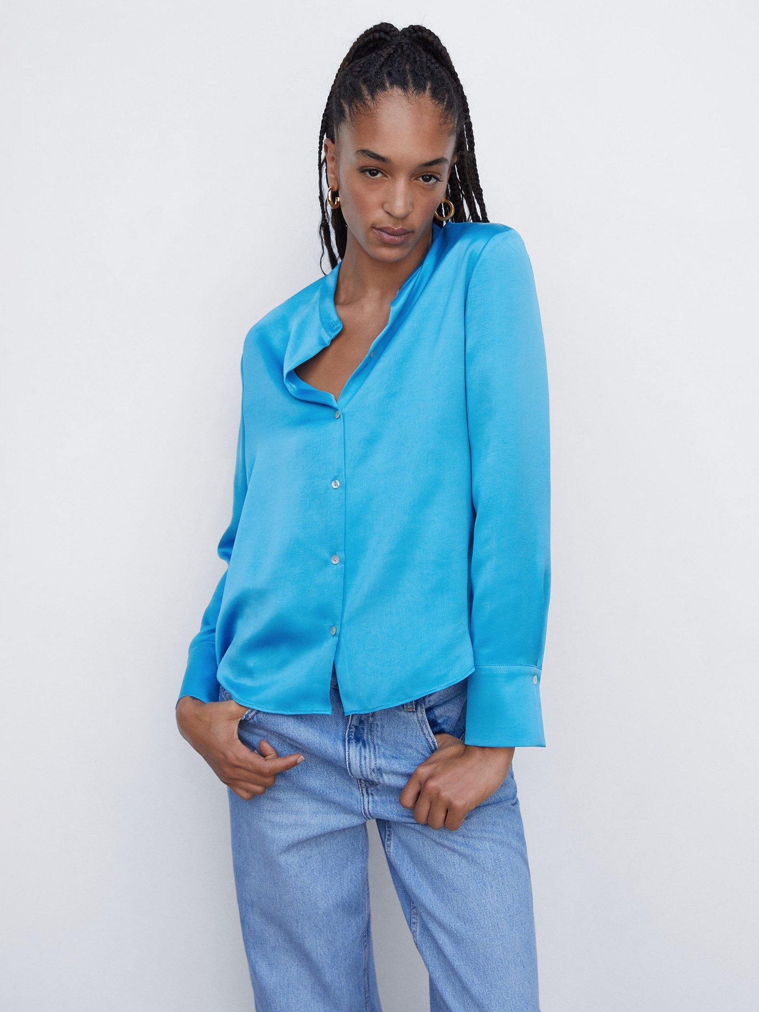 Mango Lagoon Long Sleeve Shirt, Turquoise Aqua