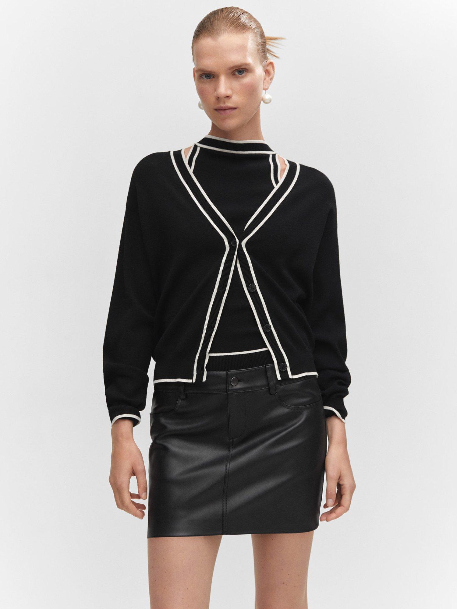 Mango Nice Faux Leather Mini Skirt, Black