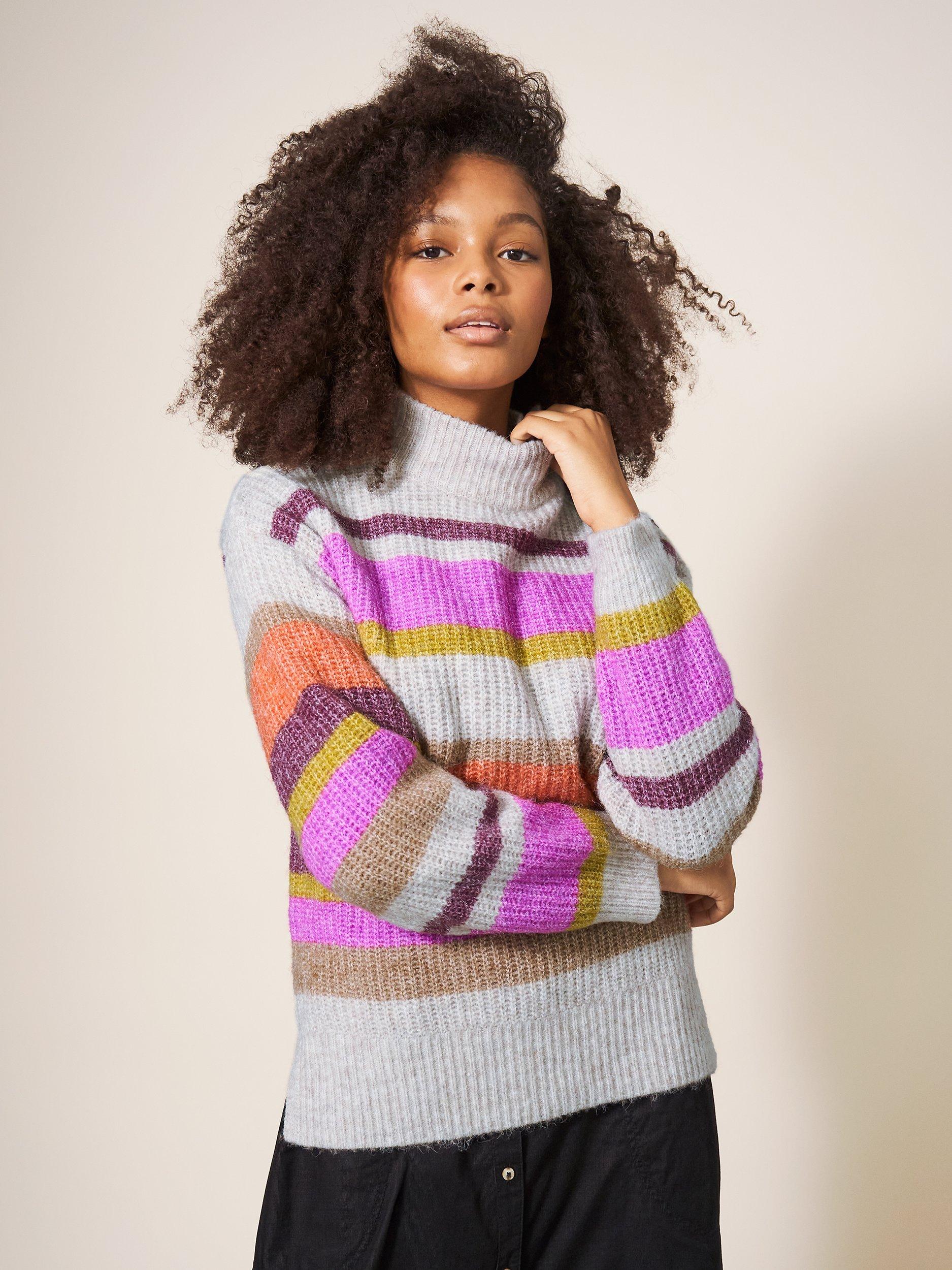 White Stuff Rainbow Stripe Jumper Multi