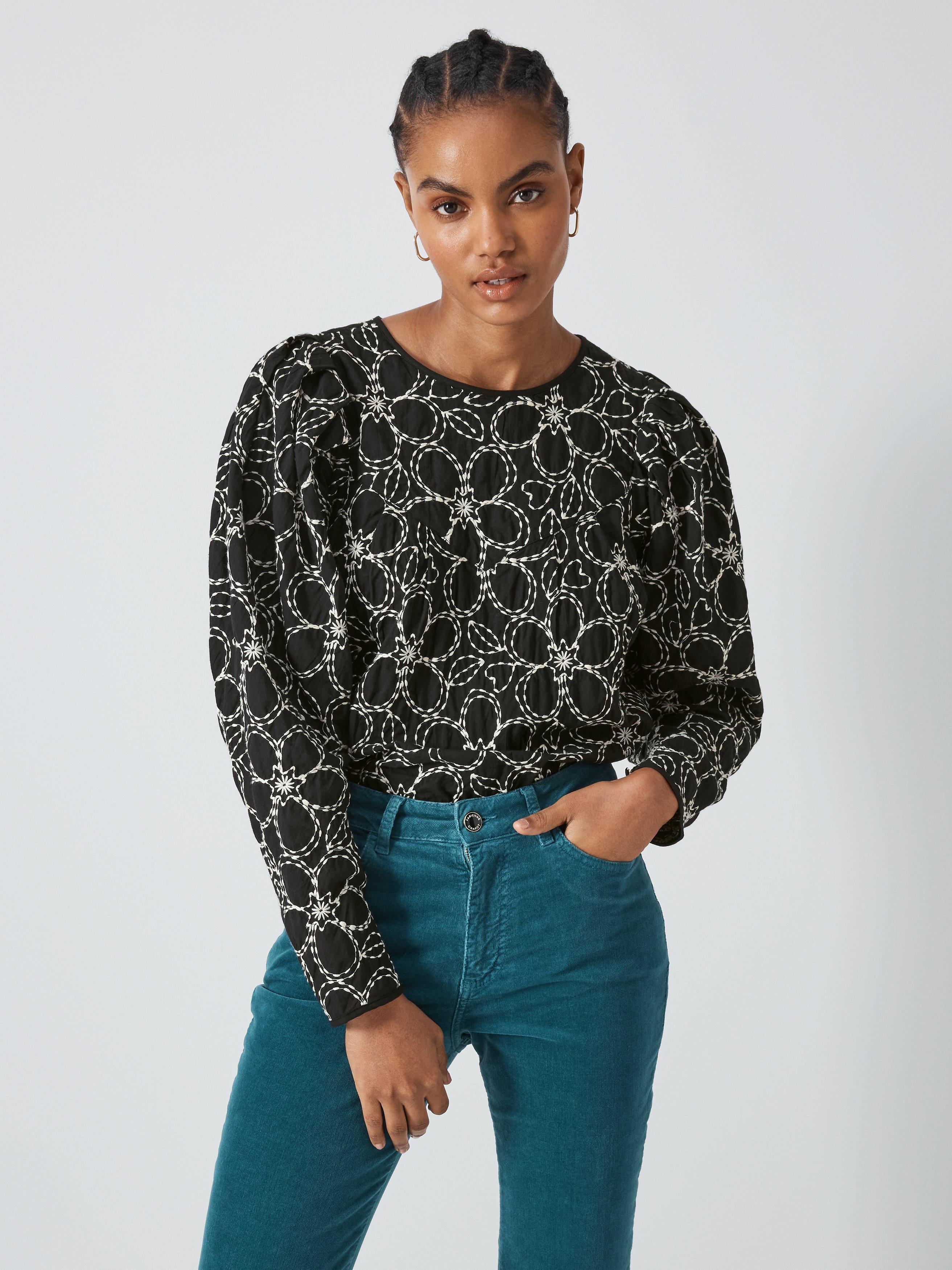 Fabienne Chapot Mya Floral Embroidered Top, Black