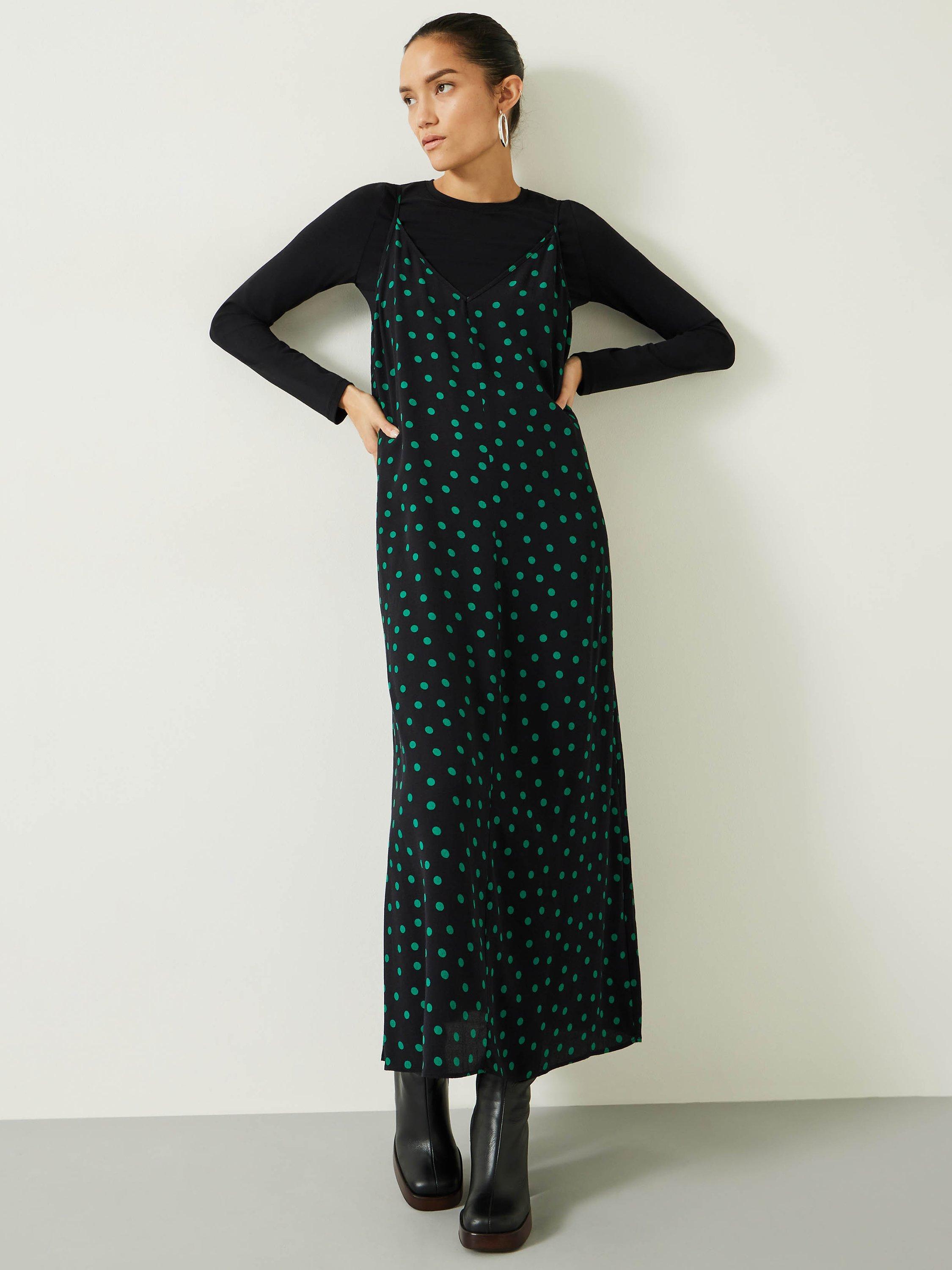 Polka dot midi slip dress hotsell