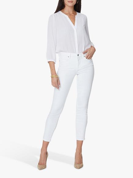 NYDJ Alina Skinny Ankle Grazer Jeans, Optic White