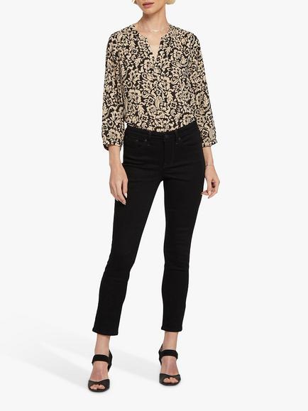 NYDJ Alina Skinny Ankle Grazer Jeans, Black