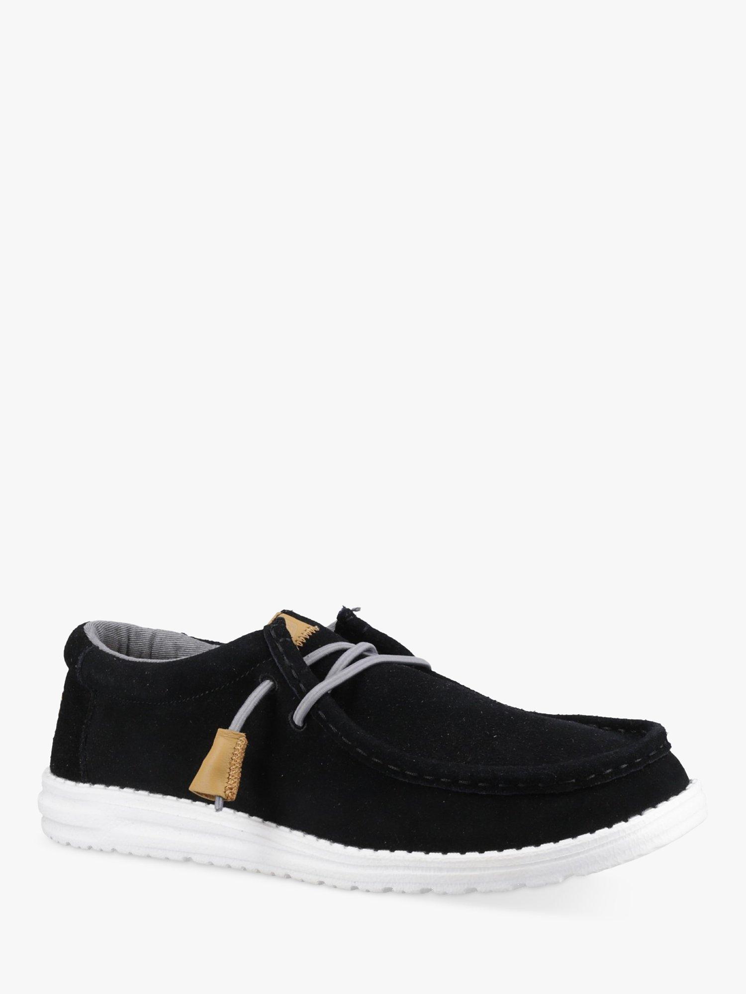 Hey Dude Wally Craft Suede Lace-Up Shoes, Black, 7