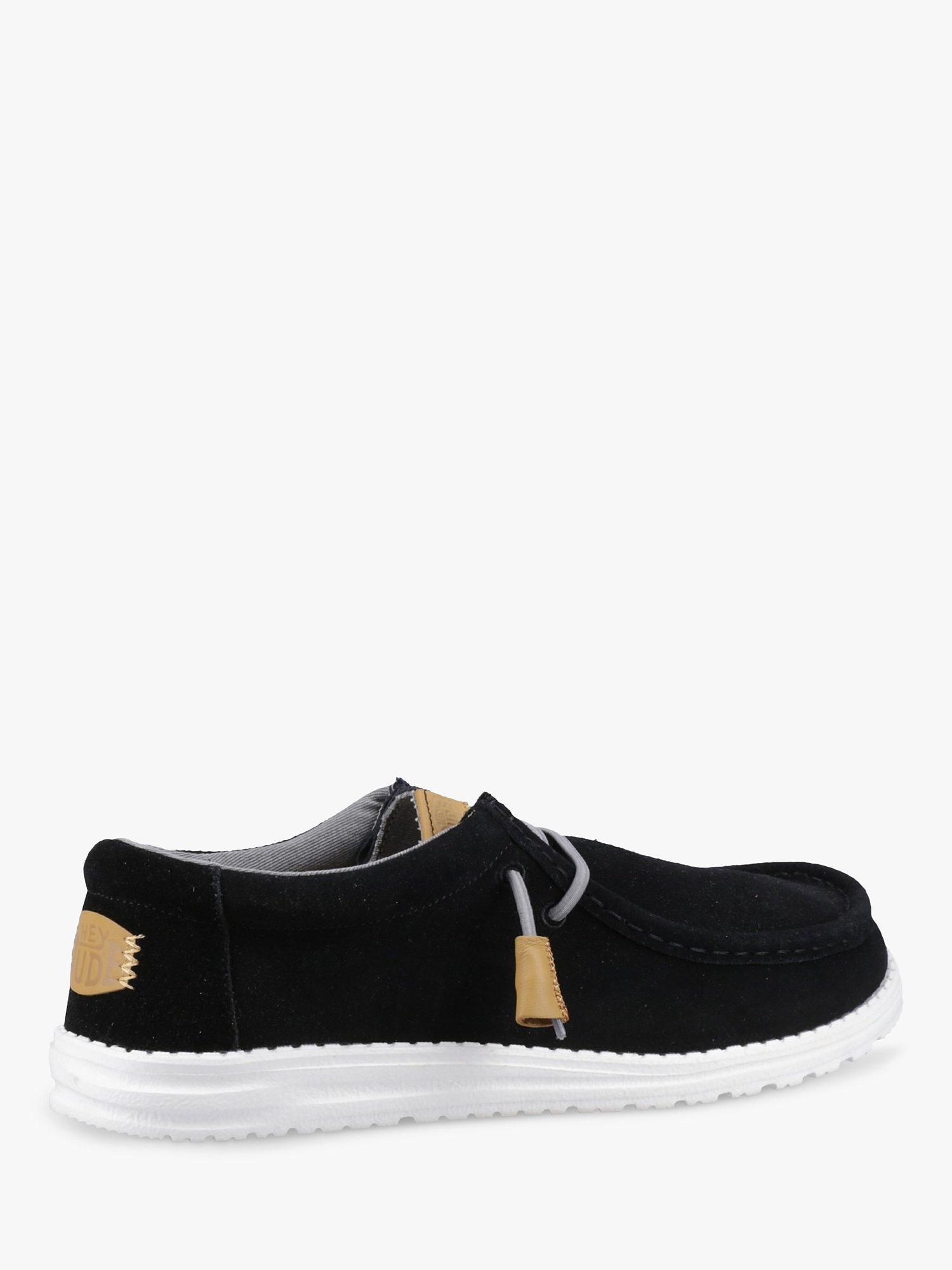 Hey Dude Wally Craft Suede Lace-Up Shoes, Black, 7