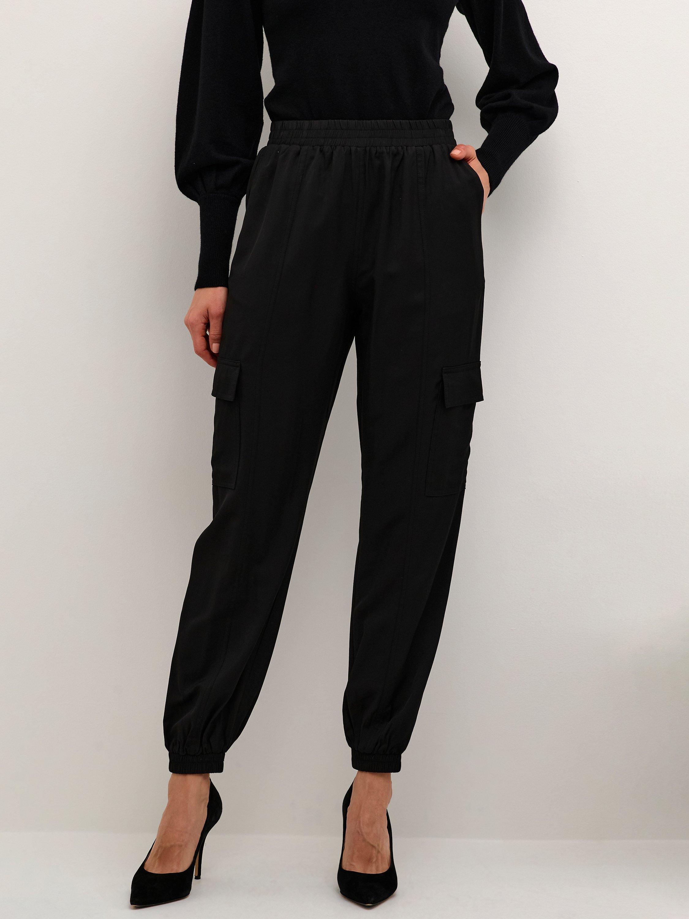 KAFFE Herdis Cargo Pocket Jog Trousers, Black