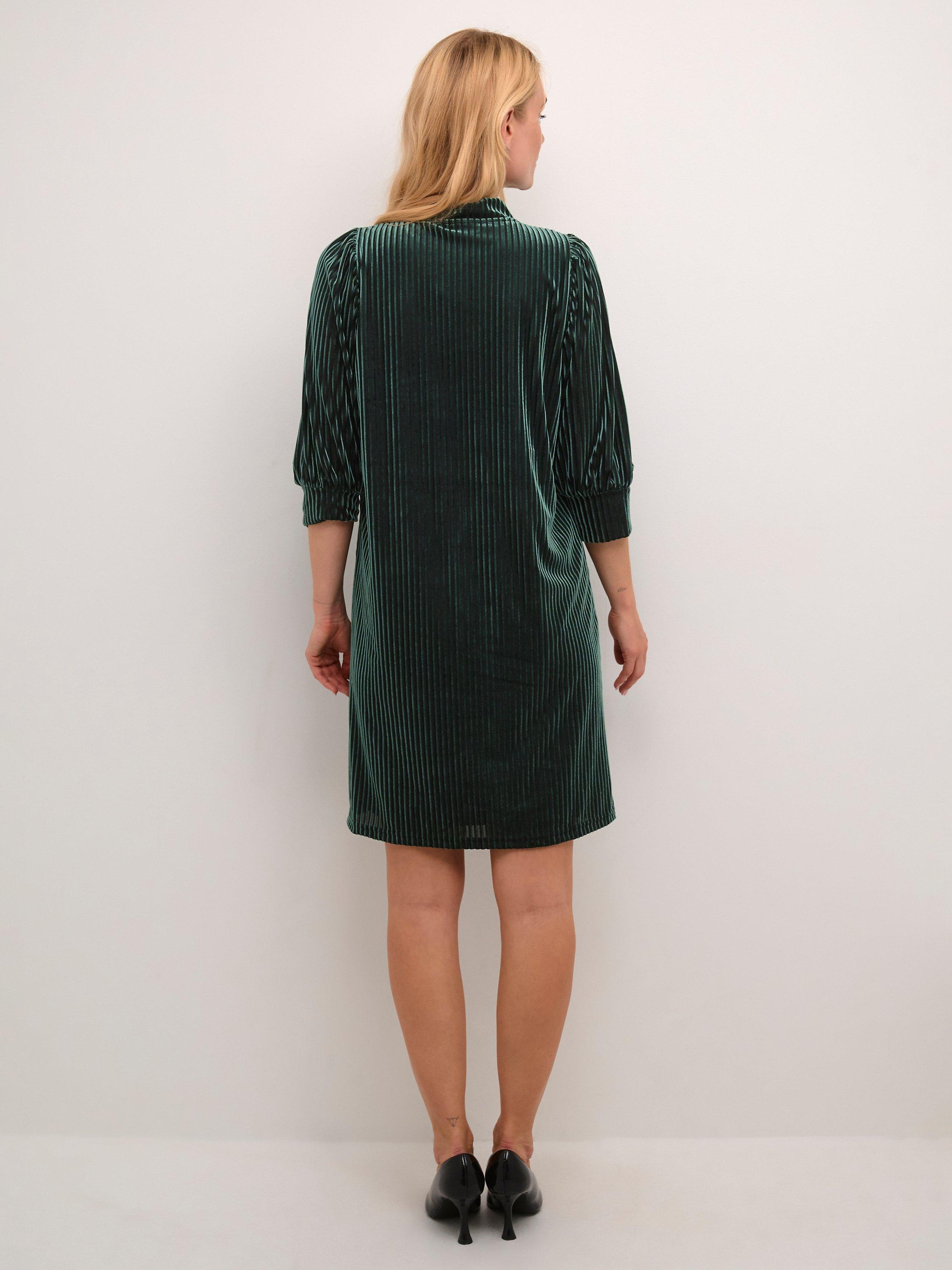 Product image 3 of 6, which shows KAFFE Caca High Neck Half Sleeve Dress, Pine Grove, XS