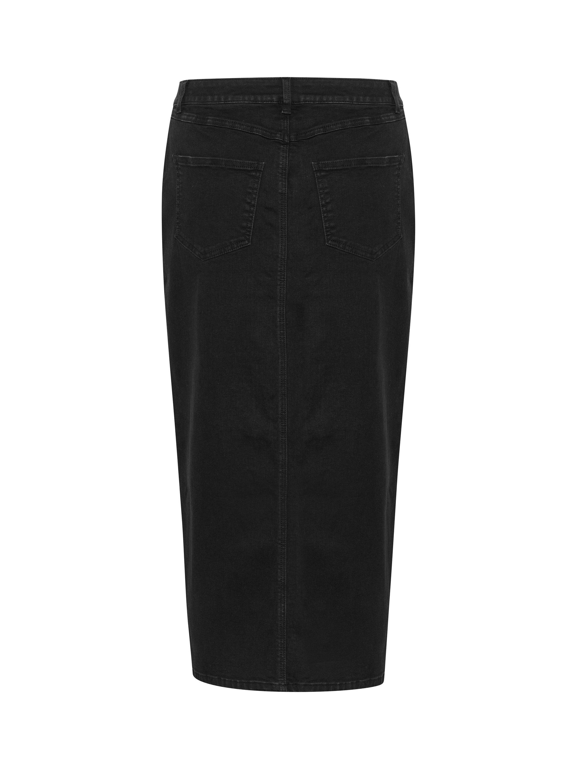 Product image 6 of 6, which shows KAFFE Sinem Maxi Denim Skirt, Deep Black, 12