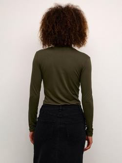KAFFE Yoko Roll Neck Top, Forest Night - view 2, Forest Night
