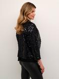 KAFFE Luisa Sequin Jacket, Black