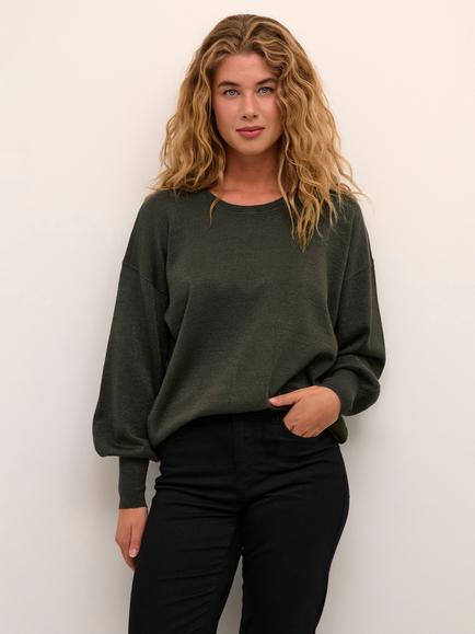 KAFFE Regina Sparkle Jumper, Forest Night