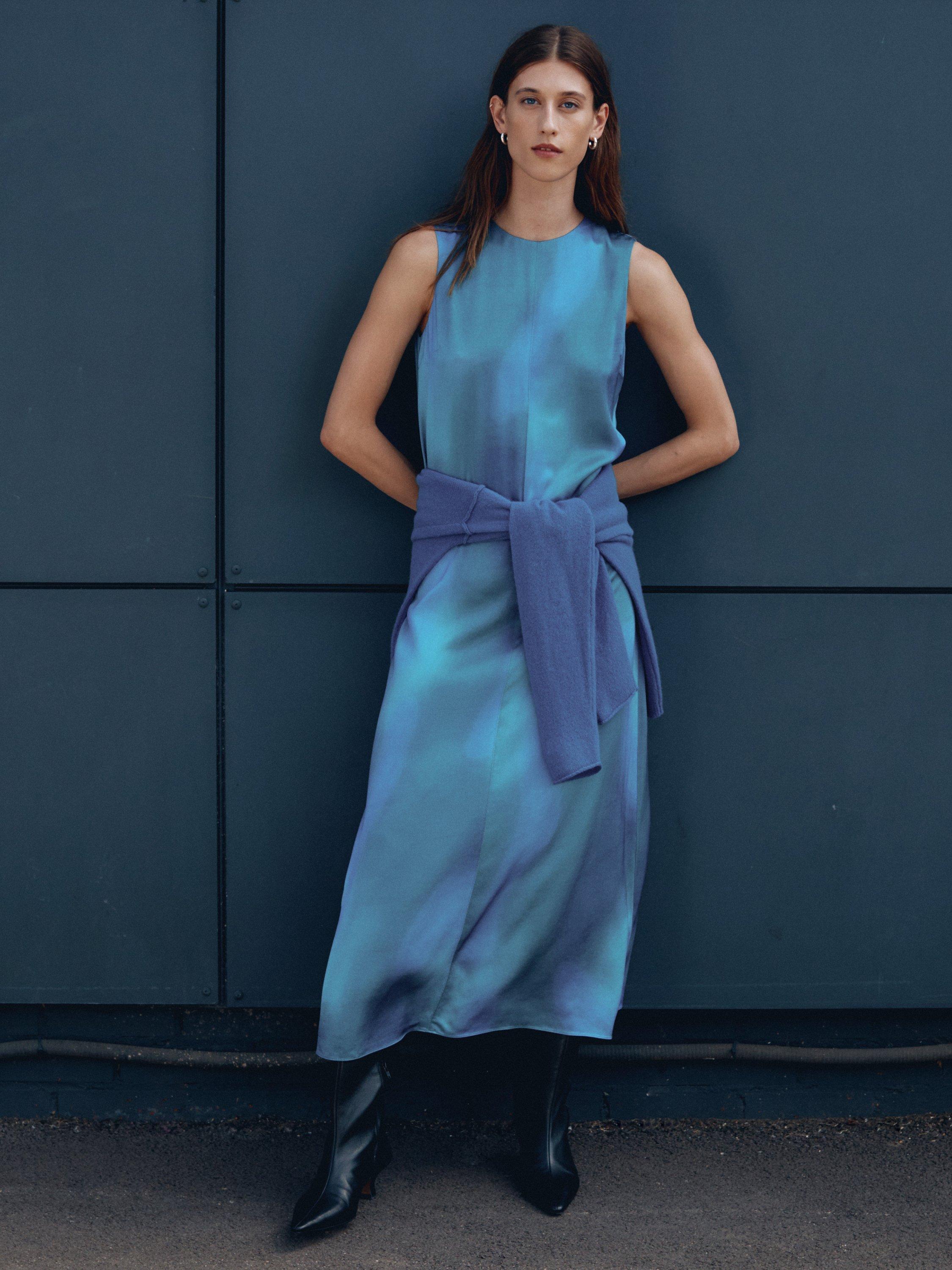 HUSH Jade Ombre Maxi Dress Blue Colour Wash