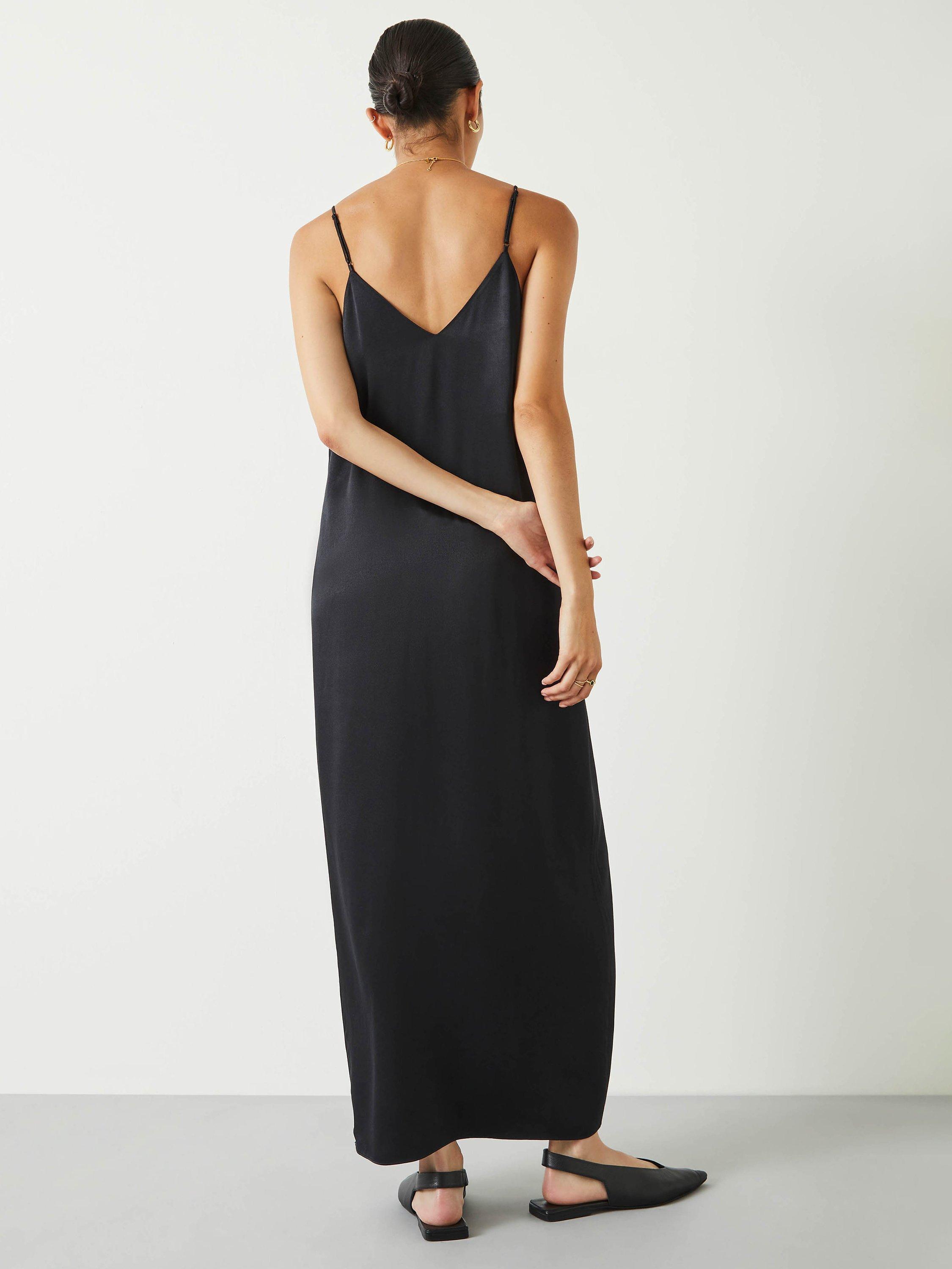 HUSH Aria Split Midi Dress Black