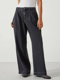HUSH Lya Wide Leg Jeans, Washed Black, Washed Black