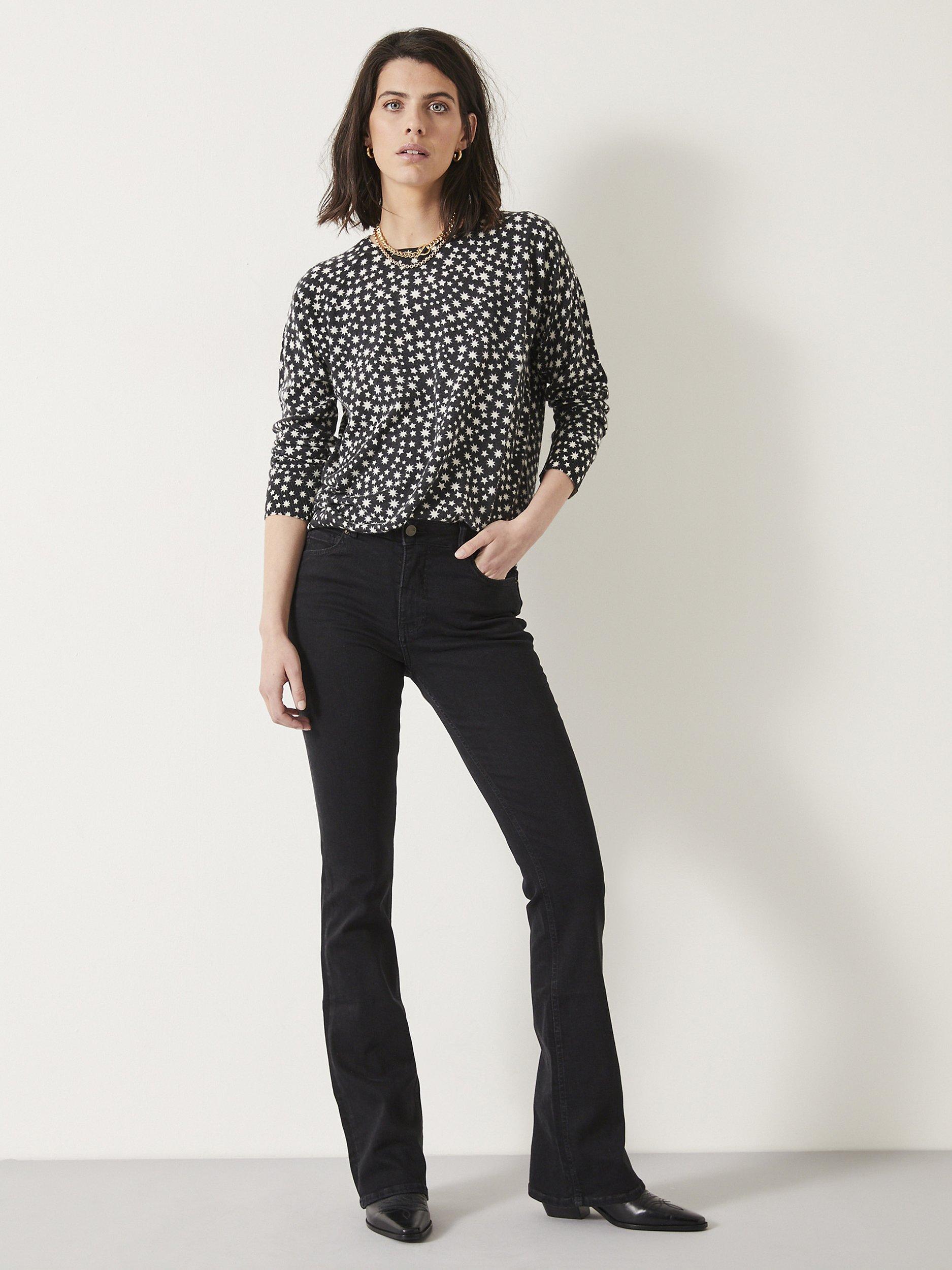 Product image 3 of 5, which shows HUSH Lorna High Waist Bootcut Jeans, Washed Black, 4R