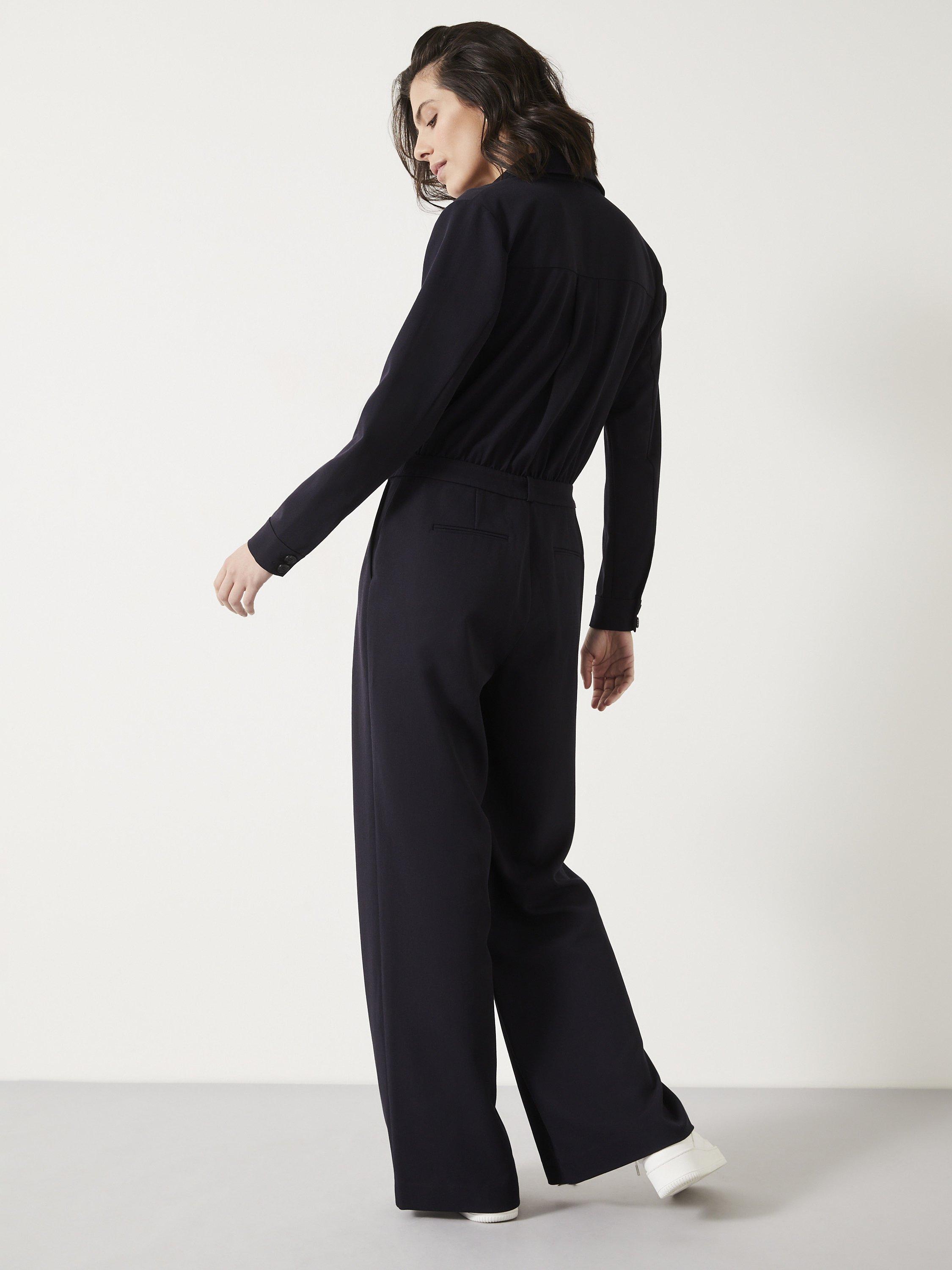 Product image 5 of 6, which shows HUSH Elora Wide Leg Jumpsuit, Midnight Navy, 4