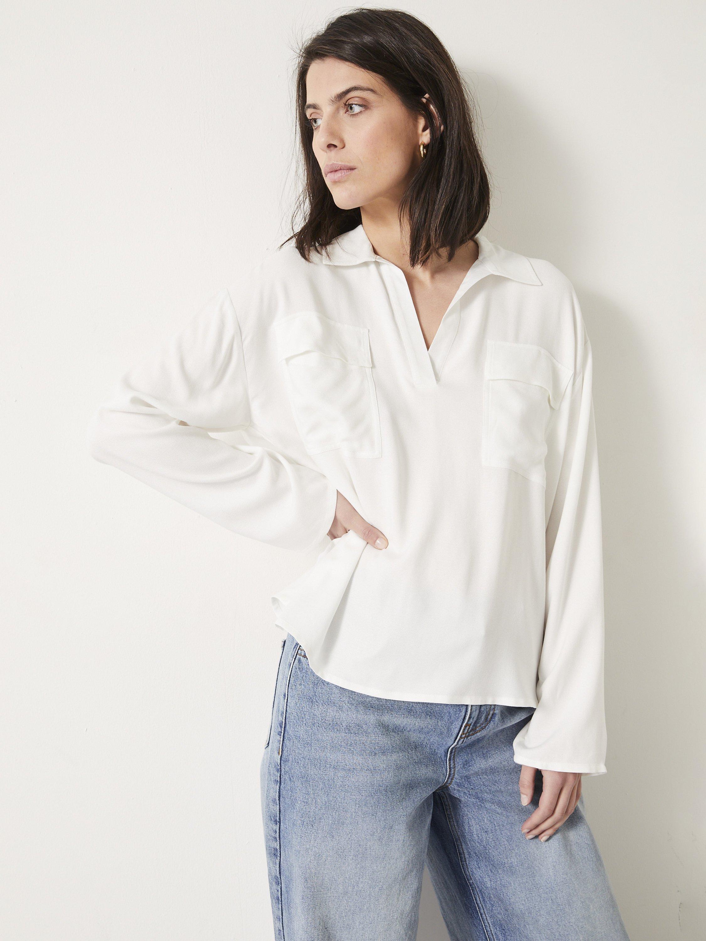 HUSH Kaz Pocket Shirt, Ecru