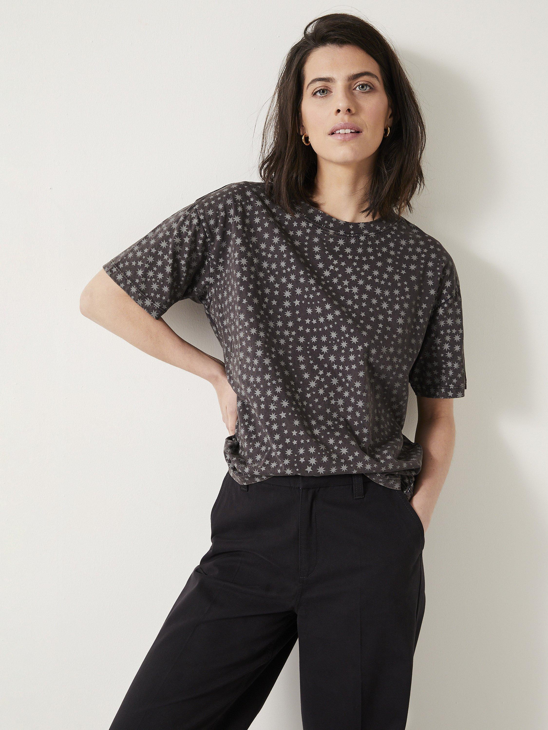 HUSH Multi Star Print T-Shirt, Grey