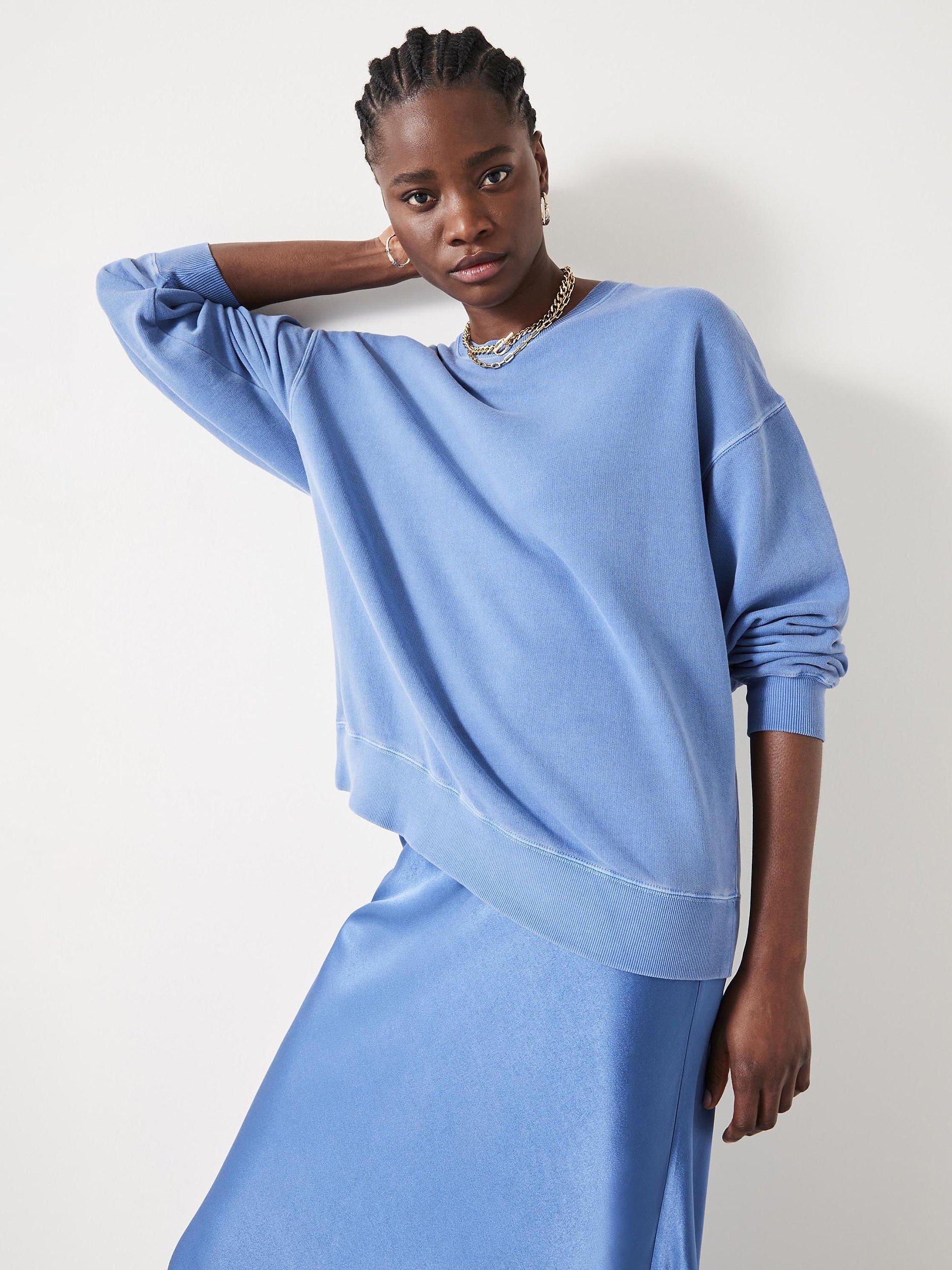 HUSH Quaden Oversized Sweatshirt, Mid Blue