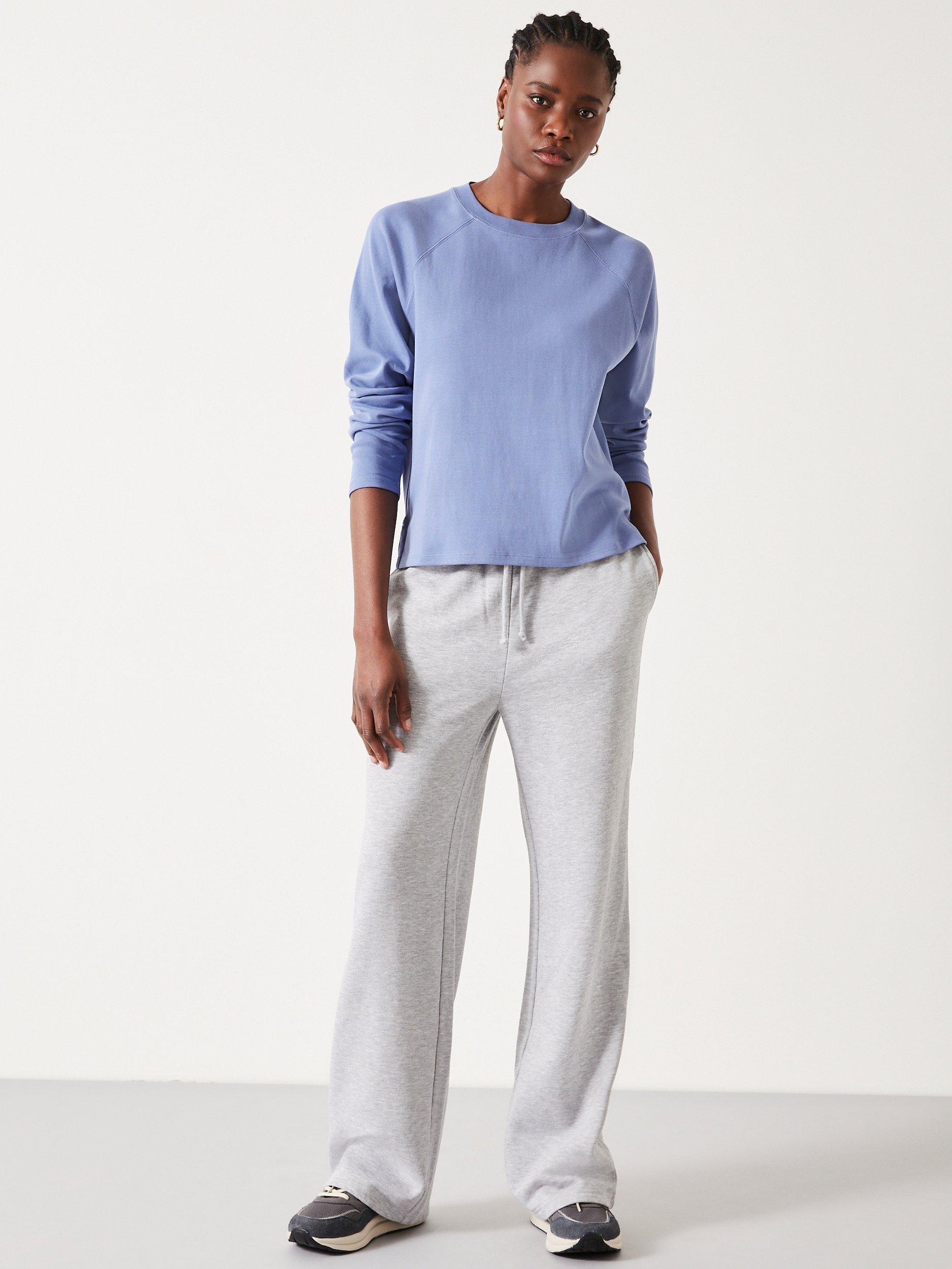 Product image 2 of 5, which shows HUSH Matilda Cotton Raglan Top, Dusty Blue, L