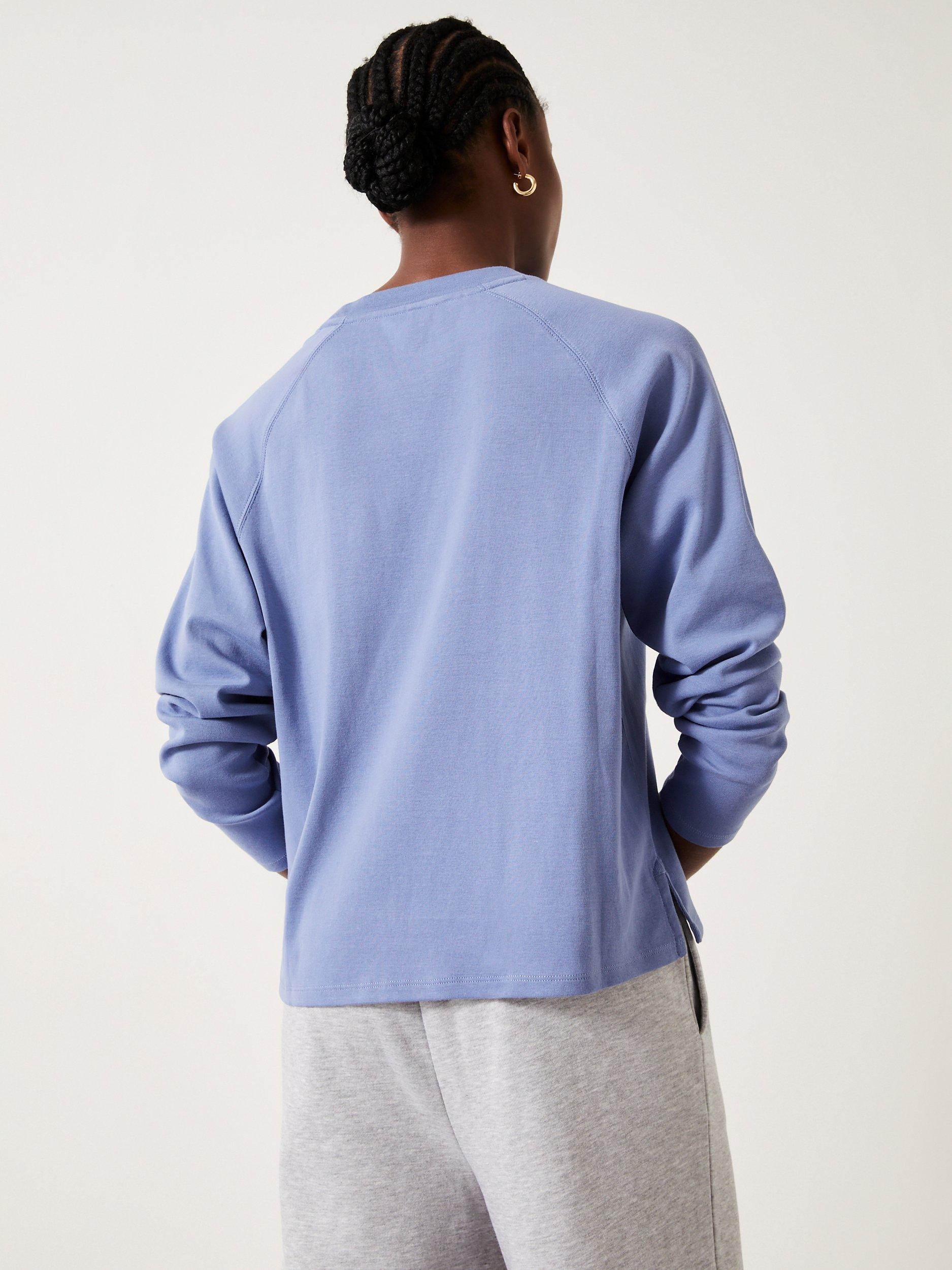 Product image 3 of 5, which shows HUSH Matilda Cotton Raglan Top, Dusty Blue, L