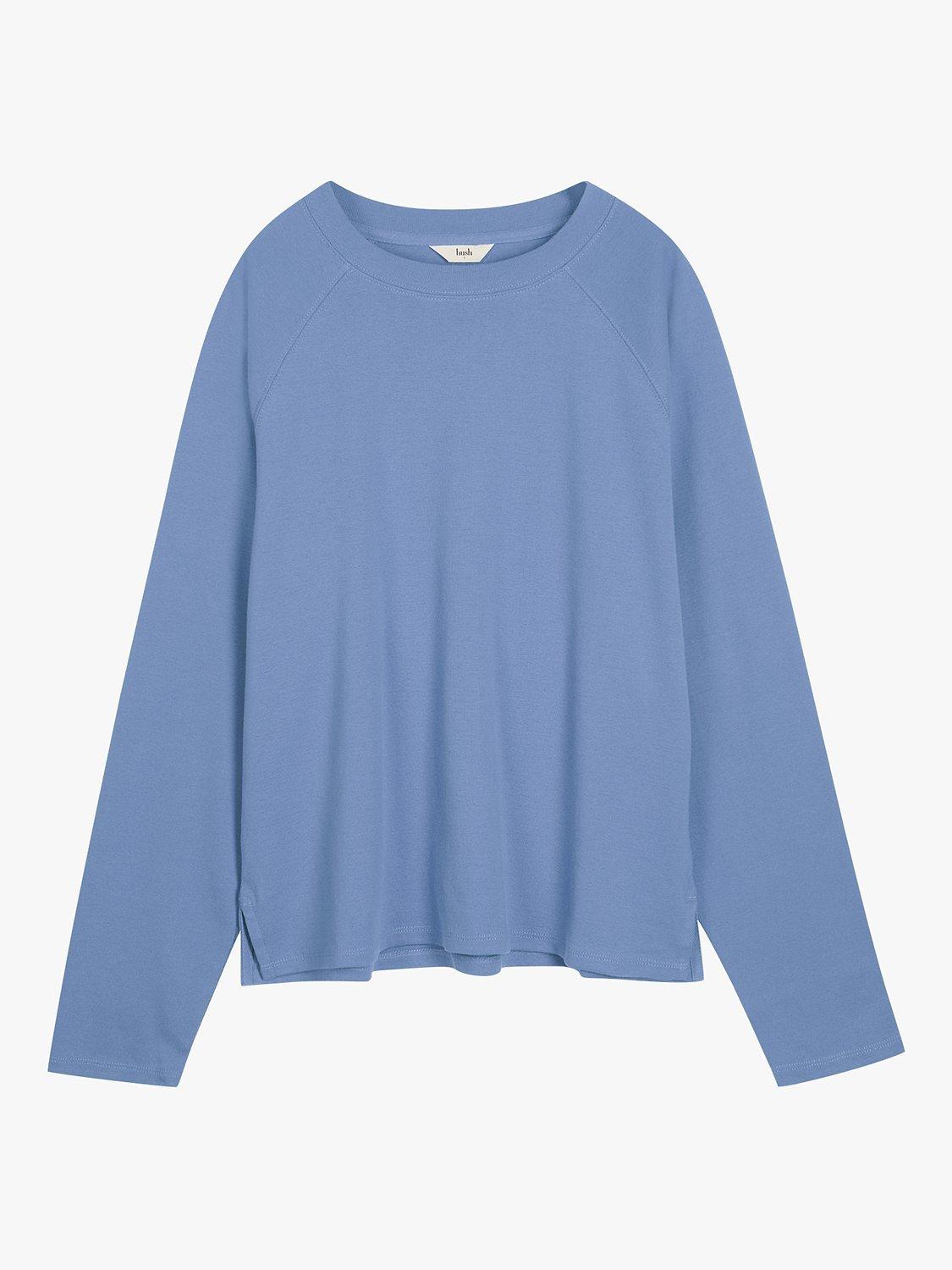 Product image 4 of 5, which shows HUSH Matilda Cotton Raglan Top, Dusty Blue, L
