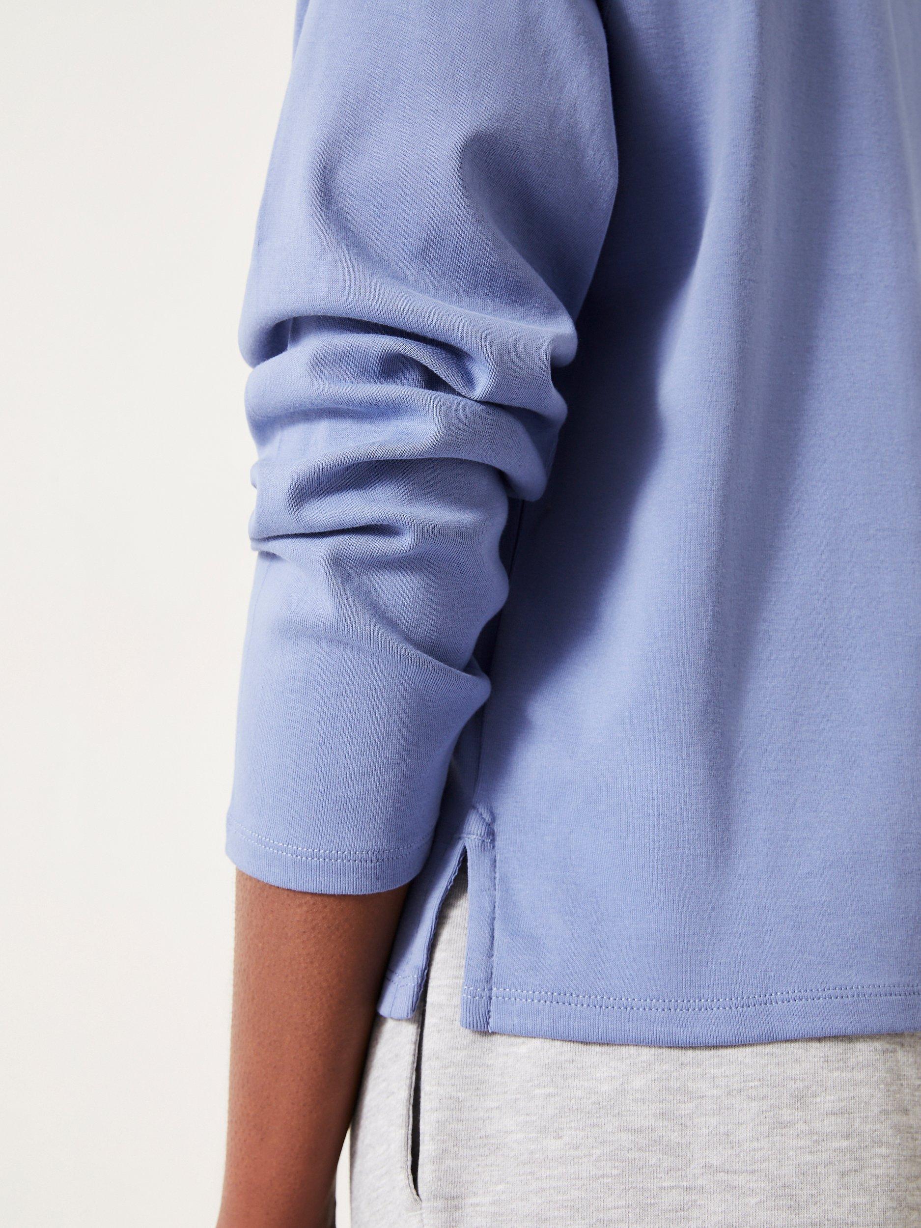Product image 5 of 5, which shows HUSH Matilda Cotton Raglan Top, Dusty Blue, L