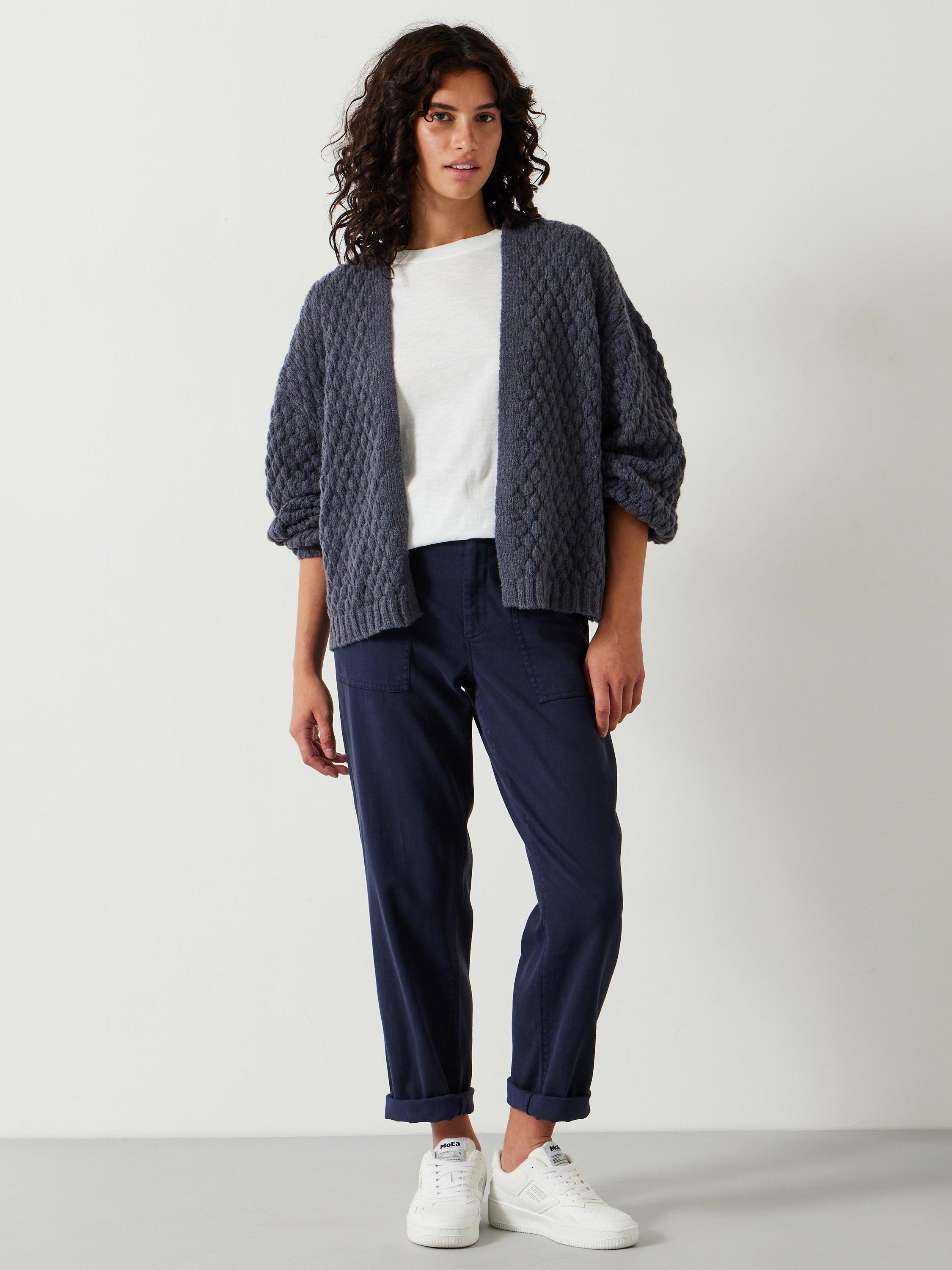 Product image 1 of 5, which shows HUSH Kelly Cargo Trousers, Midnight Navy, 4