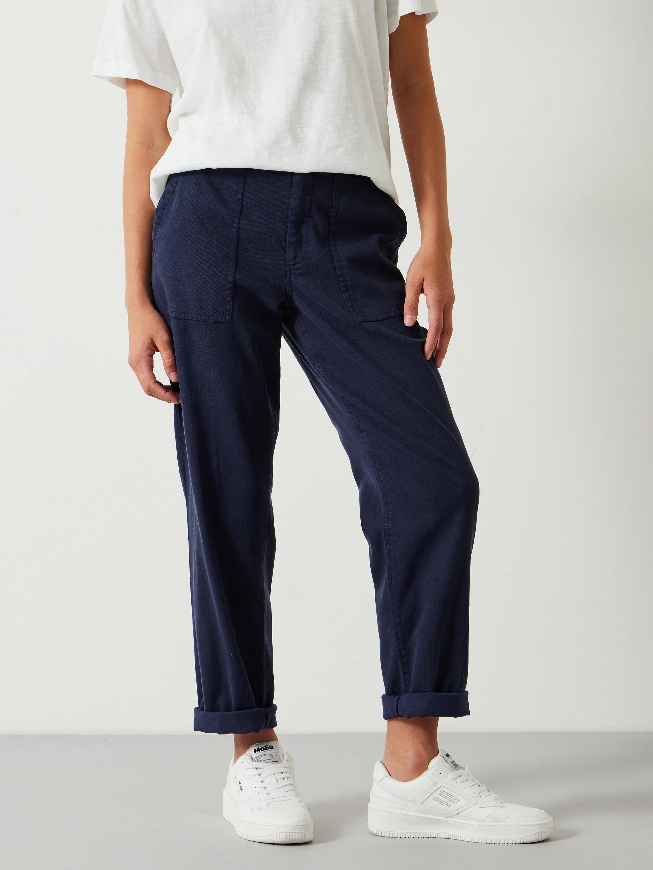 Product image 2 of 5, which shows HUSH Kelly Cargo Trousers, Midnight Navy, 4